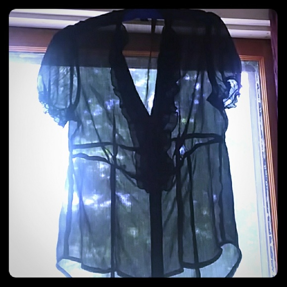 AB Studio Tops - Sheer ABstudio black blouse.